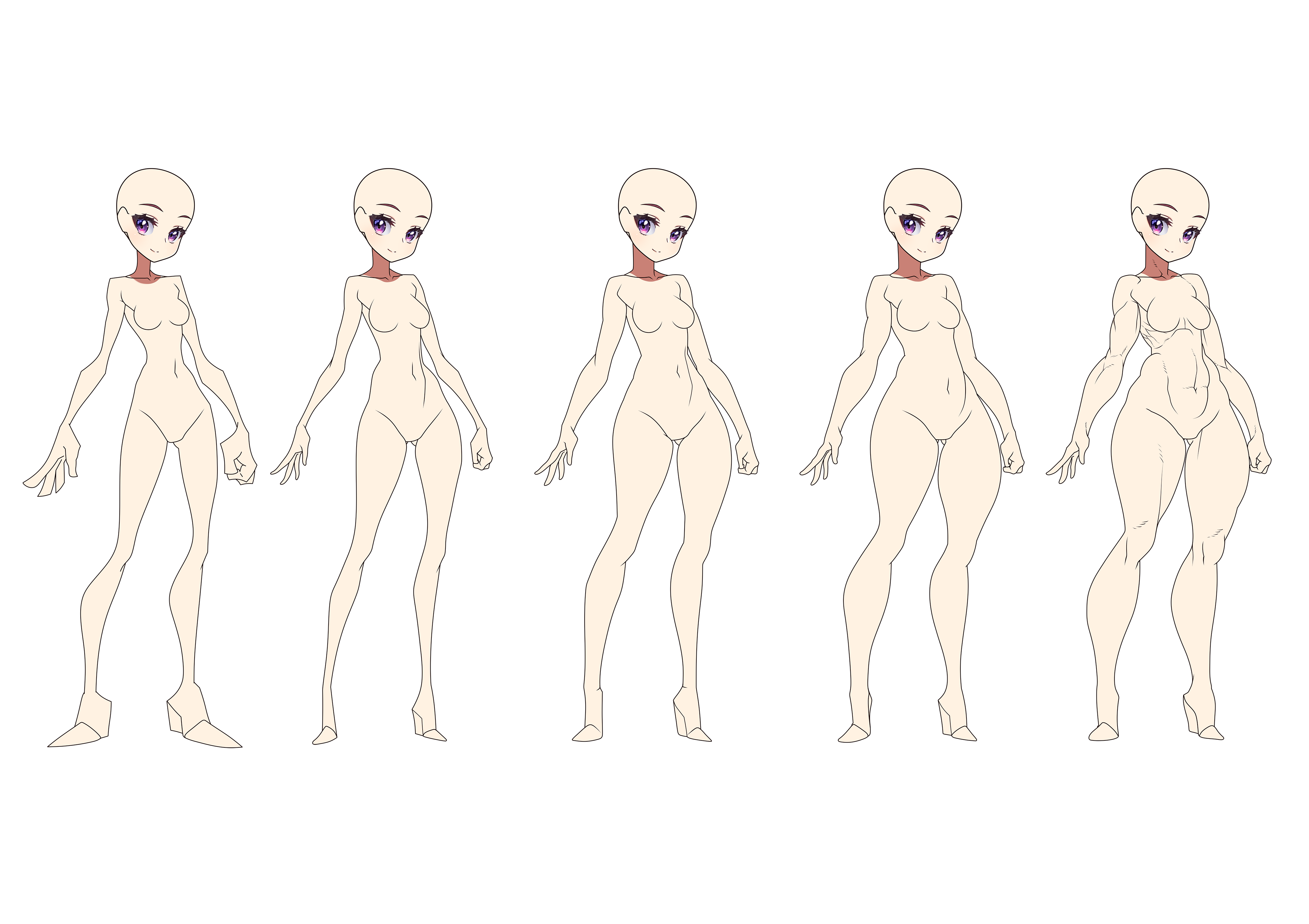 Anime Girl Body Reference Example by kayanimeproductions on DeviantArt